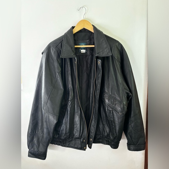 VINTAGE | Protocol genuine leather jacket | men’s size large - Picture 6 of 8